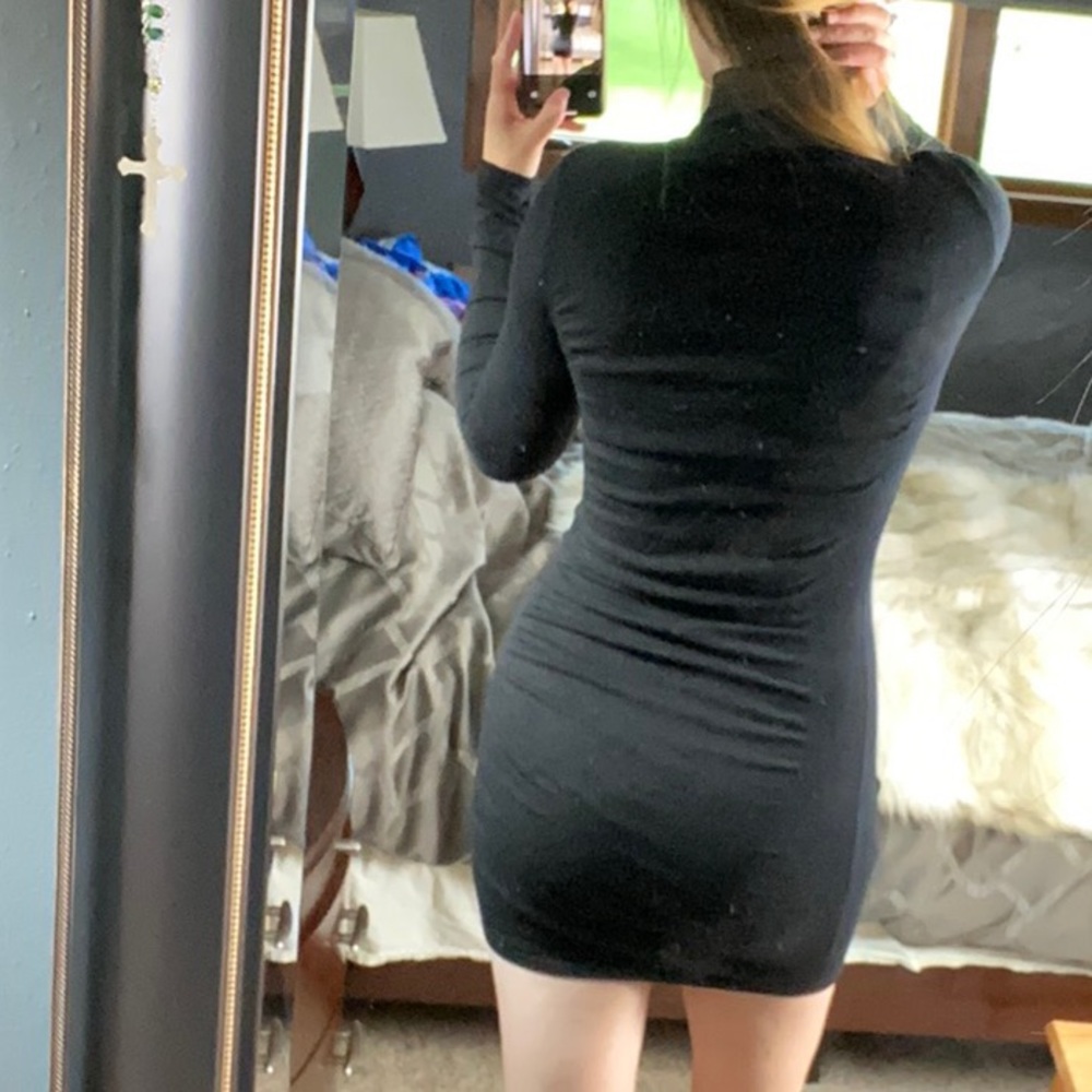 Express Turtle Neck Long Sleeve Mini Dress, Size Small - Picture 3 of 9